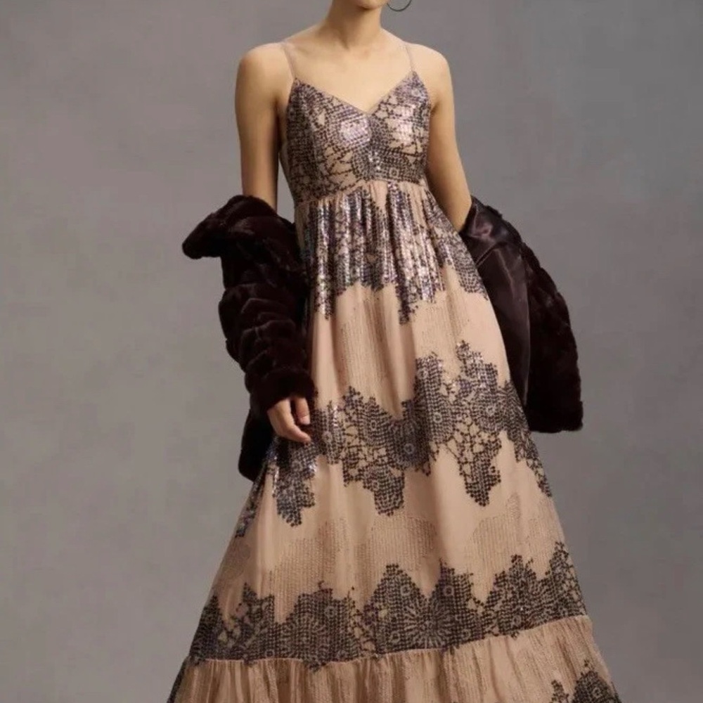 New Anthropologie Let Me Be Deep-V Dress